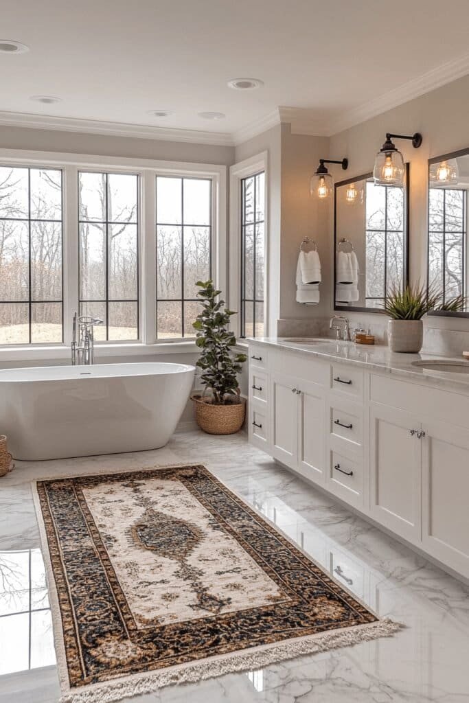 Vanity installation as part of a bathroom remodel, featuring sleek design and ample storage.