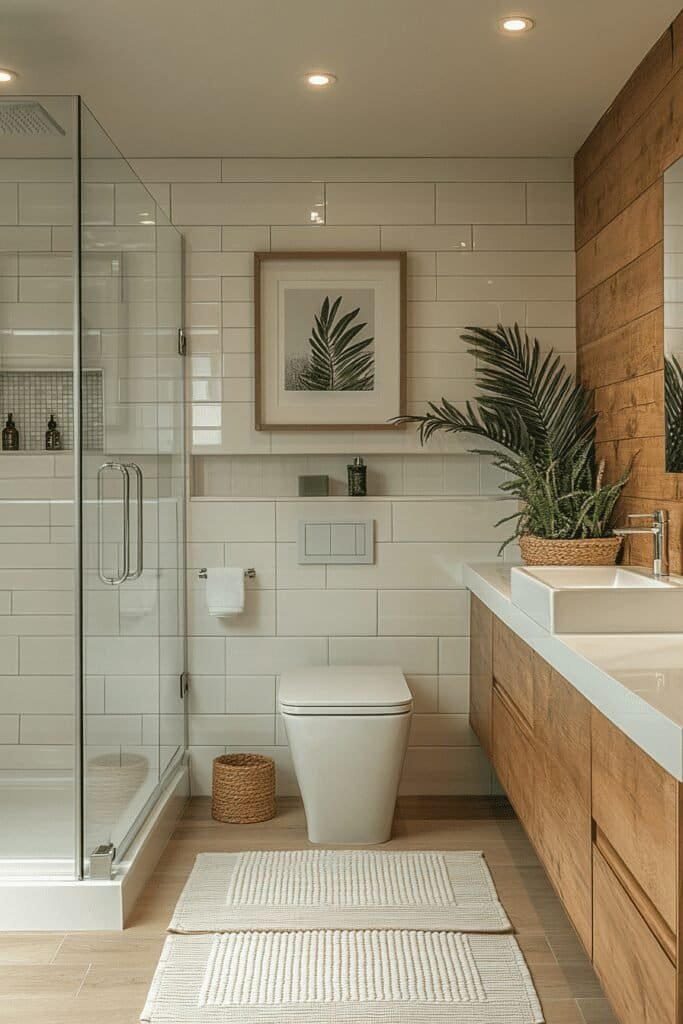 Budget bathroom renovation with affordable materials and space-saving design ideas.