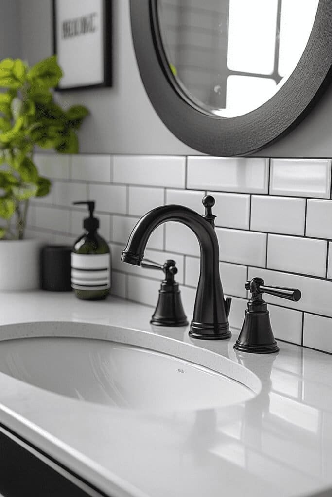 Matte black bathroom faucet for a sleek modern bathroom