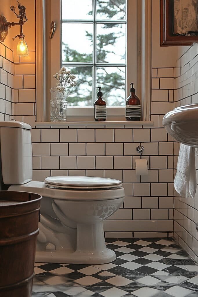 Porcelain toilet in an Airbnb bathroom for hygiene and style