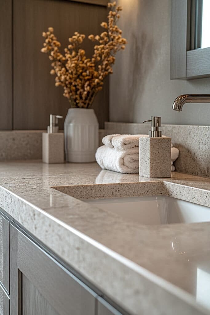 How to decorate bathroom countertop in commercial spaces