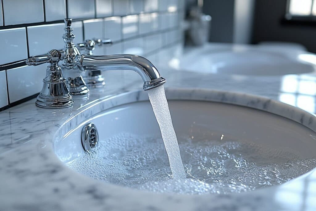 Gurgling sink when toilet flushed, indicating plumbing issues