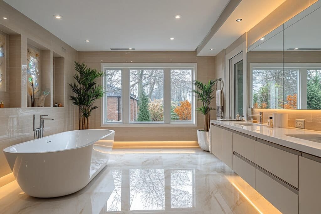 Modern bathroom design with clean lines and minimalistic style