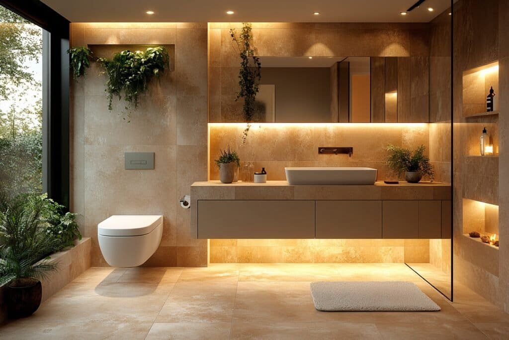 Clean modern bathroom with sleek toilet design