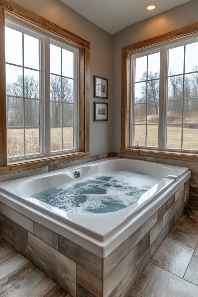 Air tub installed during a bathroom remodel for a modern look.