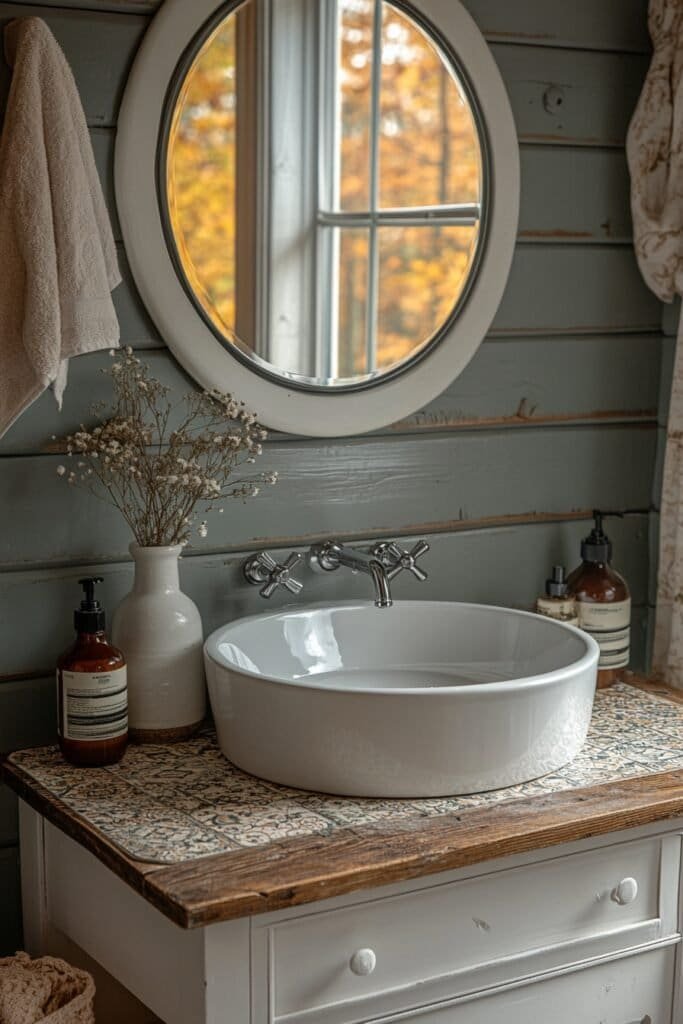 Airbnb bathroom with an anti fog mirror for guest comfort.