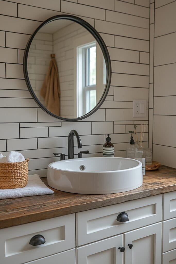 Mirrors in bathroom to reflect positive energy