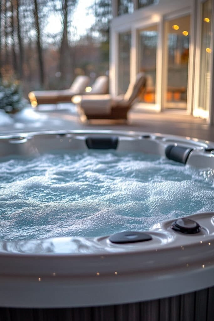 Clean Jacuzzi tub prepared for a bubble bath