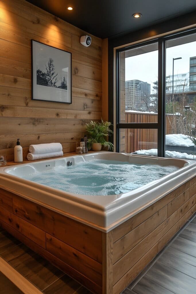 What is an air tub? A luxurious air tub installed in a modern bathroom remodel.