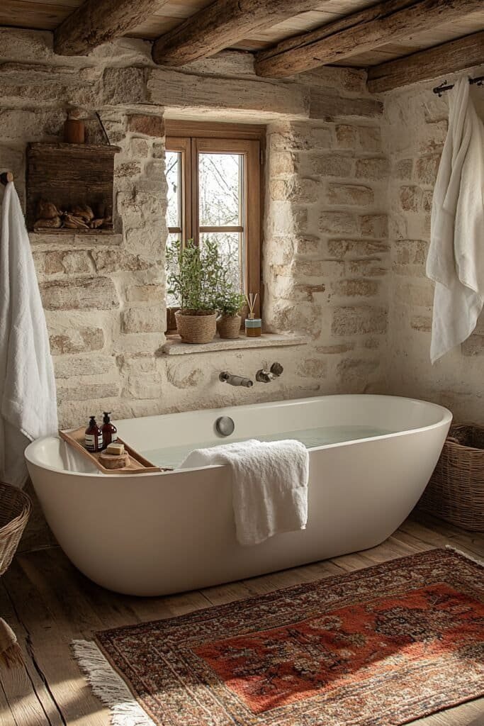 Wildlife-themed bathroom in an Airbnb cabin with nature decor.